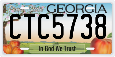 GA license plate CTC5738