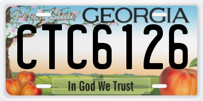 GA license plate CTC6126