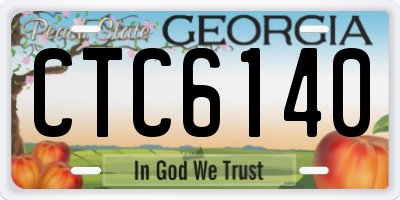 GA license plate CTC6140