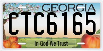 GA license plate CTC6165