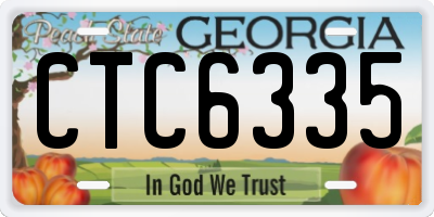 GA license plate CTC6335