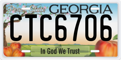 GA license plate CTC6706