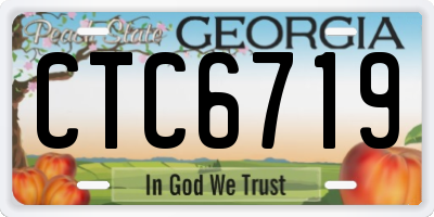 GA license plate CTC6719