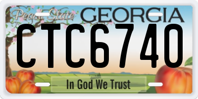 GA license plate CTC6740