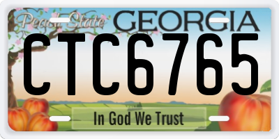 GA license plate CTC6765