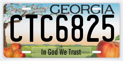 GA license plate CTC6825