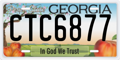 GA license plate CTC6877