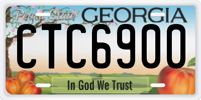 GA license plate CTC6900
