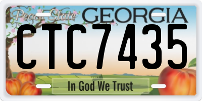 GA license plate CTC7435