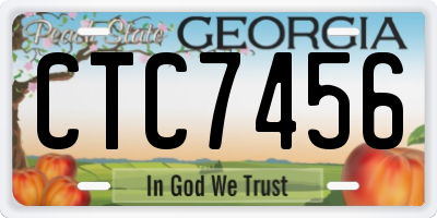 GA license plate CTC7456