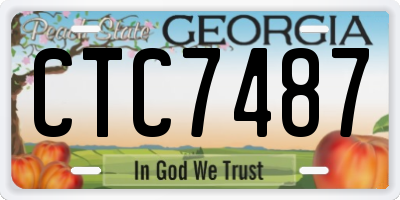 GA license plate CTC7487