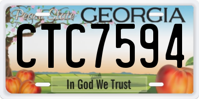 GA license plate CTC7594