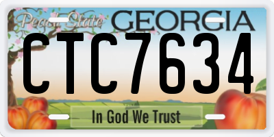 GA license plate CTC7634