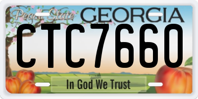GA license plate CTC7660