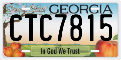 GA license plate CTC7815