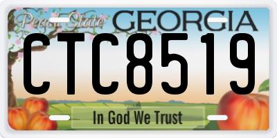 GA license plate CTC8519