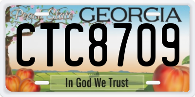 GA license plate CTC8709