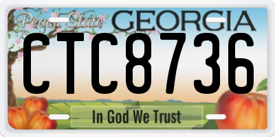 GA license plate CTC8736
