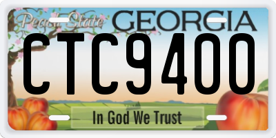 GA license plate CTC9400