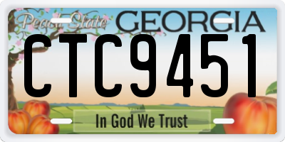 GA license plate CTC9451