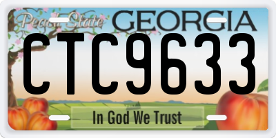 GA license plate CTC9633
