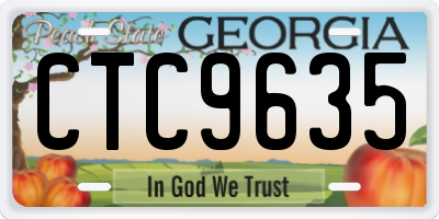 GA license plate CTC9635