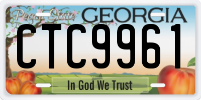 GA license plate CTC9961