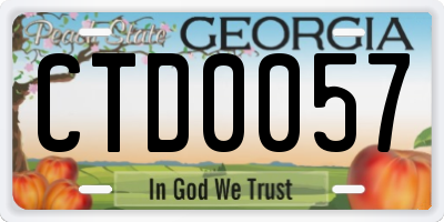 GA license plate CTD0057