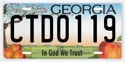 GA license plate CTD0119