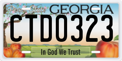 GA license plate CTD0323