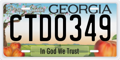 GA license plate CTD0349