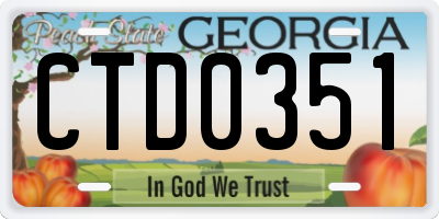 GA license plate CTD0351
