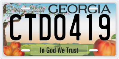 GA license plate CTD0419