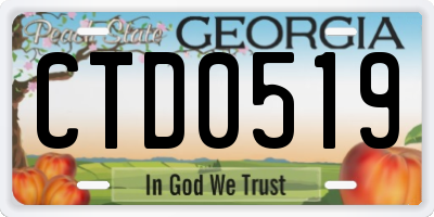 GA license plate CTD0519