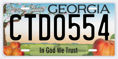 GA license plate CTD0554