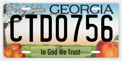 GA license plate CTD0756