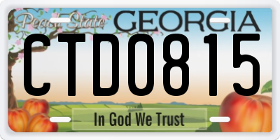 GA license plate CTD0815
