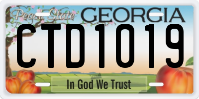 GA license plate CTD1019