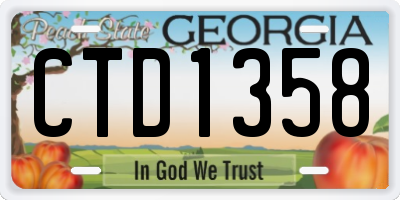 GA license plate CTD1358