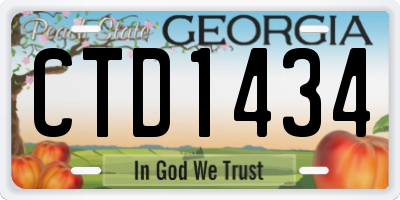 GA license plate CTD1434