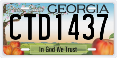 GA license plate CTD1437