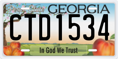 GA license plate CTD1534