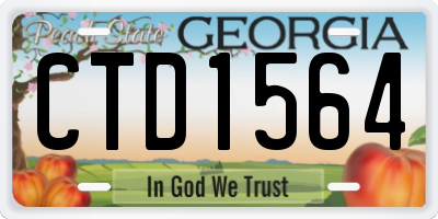 GA license plate CTD1564