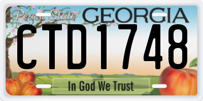 GA license plate CTD1748