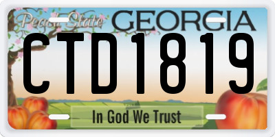 GA license plate CTD1819