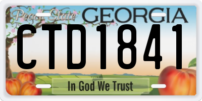 GA license plate CTD1841