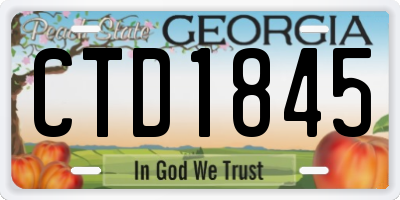 GA license plate CTD1845