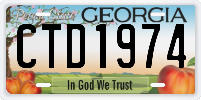 GA license plate CTD1974