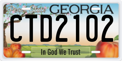 GA license plate CTD2102