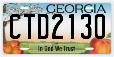 GA license plate CTD2130